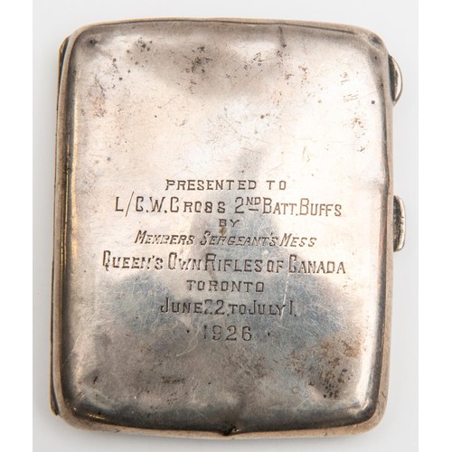 15 - A silver cigarette case, HM B'ham 1925, engraved 