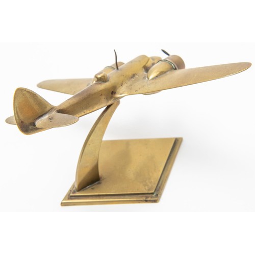 20 - A WWII brass model of a Bristol Blenheim twin engined aircraft, wing span 9