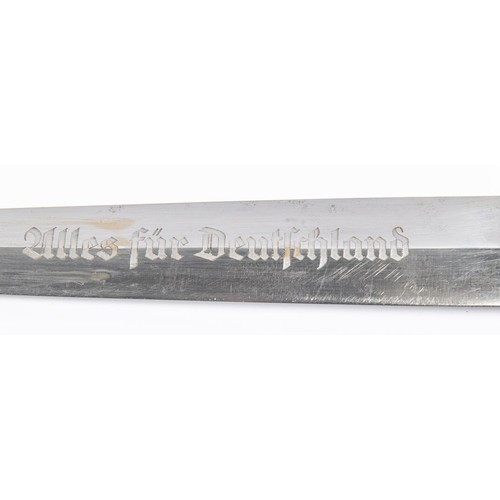 115 - A Third Reich SA dagger, the blade etched with RZM mark and 