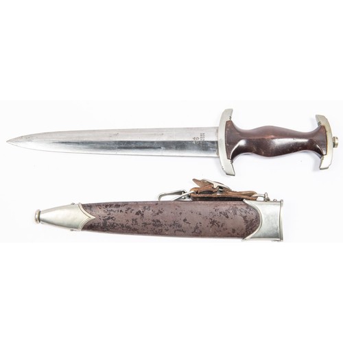 116 - A Third Reich SA dagger, by F Herder A.S., Solingen, with nickel silver mounts, the crossguard stamp... 