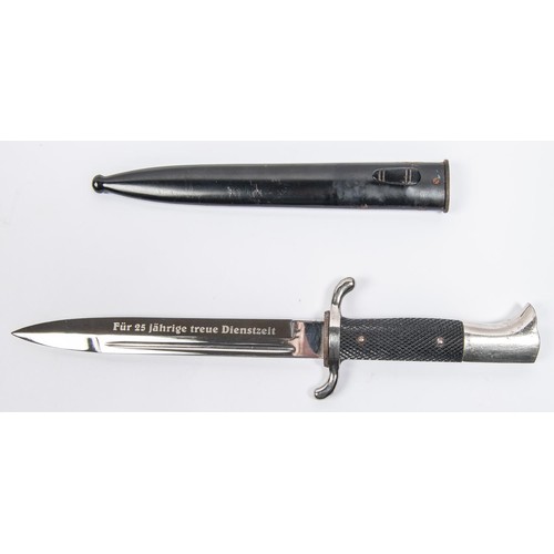 126 - A Third Reich pattern Fire Service dress bayonet, blade 7¾