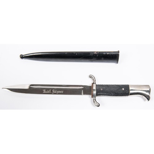 126 - A Third Reich pattern Fire Service dress bayonet, blade 7¾