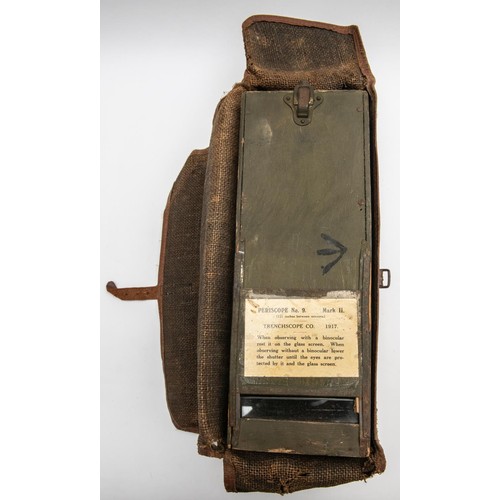 133 - A good WWI periscope No 9 Mk II, wooden box type with instruction label affixed dated 1917, fold in ... 