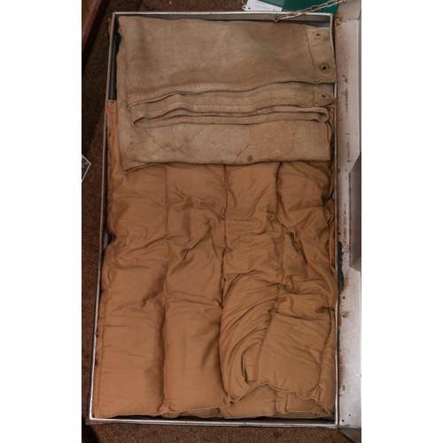 139 - 6 WWII military blankets, 3 ground sheets, a military bedroll mattress. GC £60-70