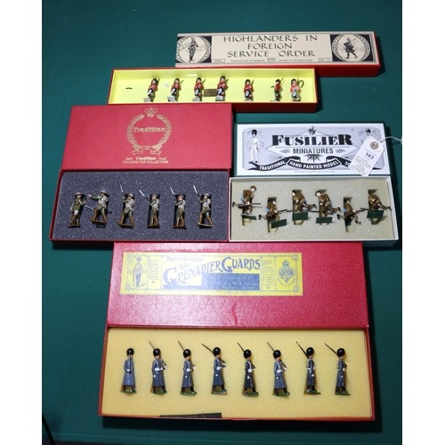 103 - 4 white metal soldier sets by various makers. Glebe miniatures 