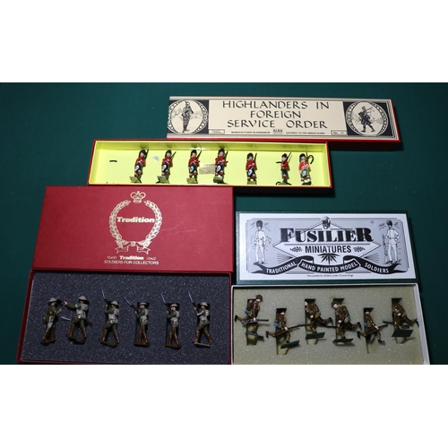 103 - 4 white metal soldier sets by various makers. Glebe miniatures 