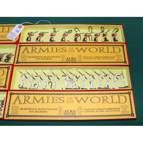 105 - 4 sets of metal soldiers by ALBA miniatures, Armies of the world. 4 unnamed sets, boxes amy contain ... 