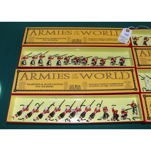 105 - 4 sets of metal soldiers by ALBA miniatures, Armies of the world. 4 unnamed sets, boxes amy contain ... 