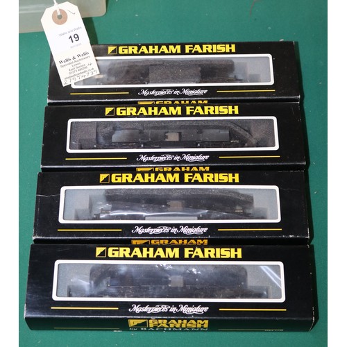 19 - 4 Graham Farish N Gauge 'Loco Chassis Units'. 2x Class 55 diesel (376-150) and a Class 50 diesel (37... 