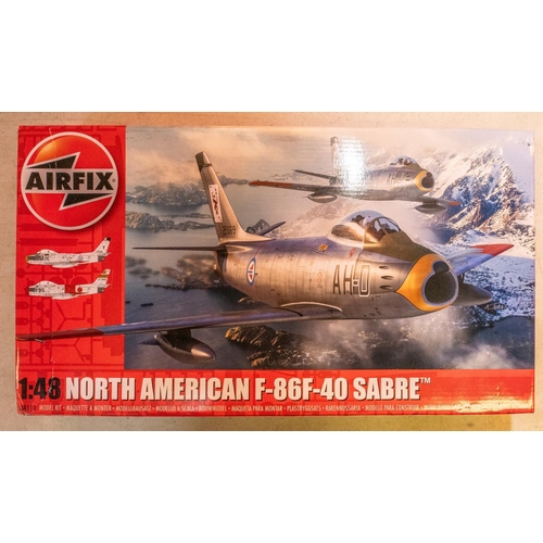 143 - 7 Airfix unmade kits. 1:76 D Day Operation Overlord. 2x 1:76 European Brewery. 1:48 North American F... 