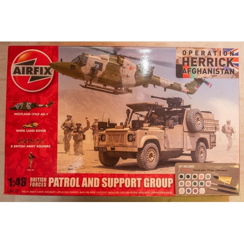 143 - 7 Airfix unmade kits. 1:76 D Day Operation Overlord. 2x 1:76 European Brewery. 1:48 North American F... 