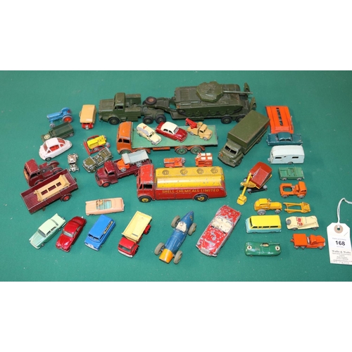 168 - Quantity of various makes of die-cast. Matchbox, Dinky, Corgi, Spot-On. Lot includes Dinky Foden fla... 