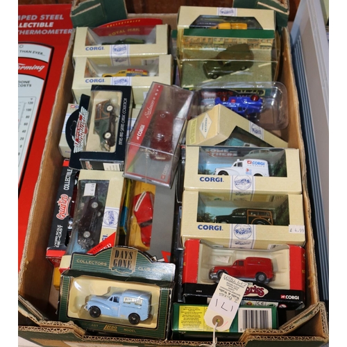 171 - A collection of various makes of Morris Minor models. Mainly Corgi, Includes Heartbeat Morris minor ... 