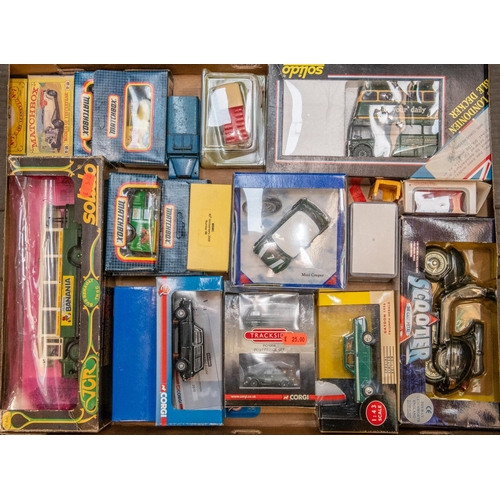 174 - Quantity of 30+ various makes by Corgi, Solido, Matchbox, EFE, etc. Lot includes Minichamps 1:18 sca... 