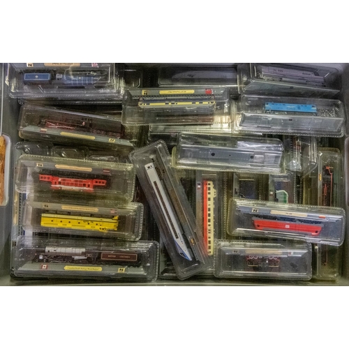 178 - A large collection of Atlas Editions N Gauge static display model Locomotives. Approximately 100 exa... 