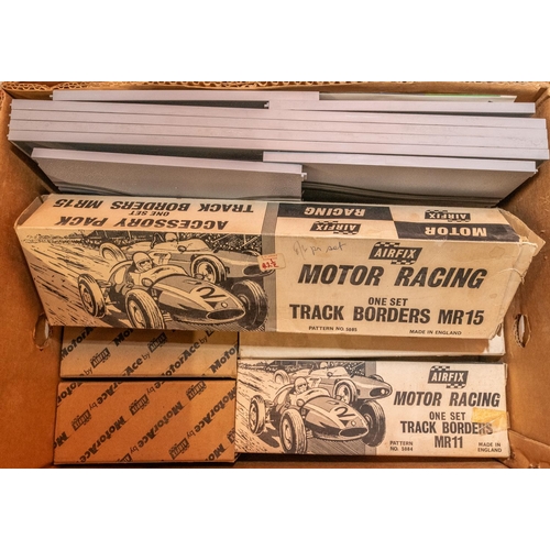 181 - A quantity of Airfix Motor Racing slot car system. Including a boxed set comprising 2x F1 cars; a Fe... 