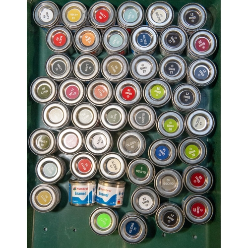 187 - 50 assorted Humbrol enamel paints. Comprising of matt and gloss. (some duplication). All brand new a... 