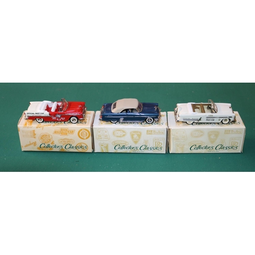 218 - 3 Collectors classics model cars in 1:43 scale. Chevy pace car, Ford 1953 pace car, and a Mercury 54... 