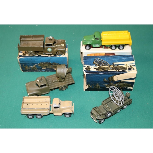 226 - 2 Vilmer/Tekno military models. Search light truck boxed, missing end flaps, and a Militaer Mandskab... 