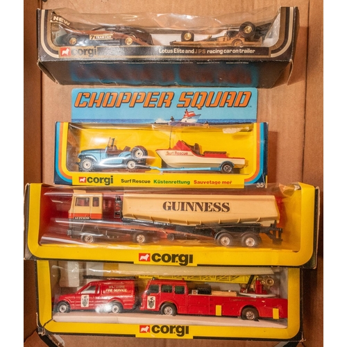 296 - 12 Corgi models from the 1970s and 1980s. Includes 342 Chevrolet Caprice stock car, 1169 Guinness ta... 