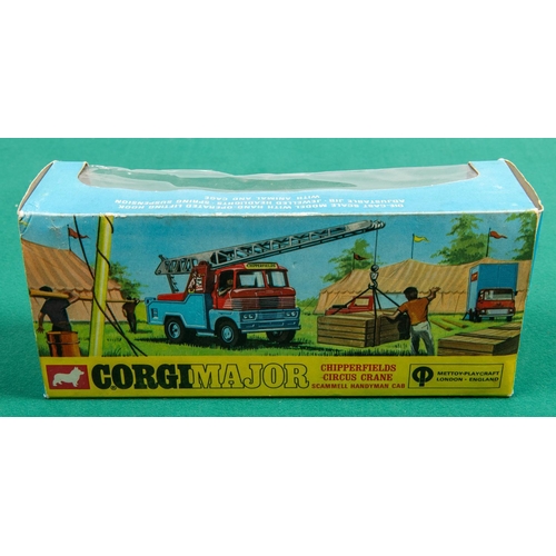 305 - 2 Corgi Major Toys. A Gift Set No.19. A Chipperfields Land Rover with Elephant and Cage On Trailer. ... 