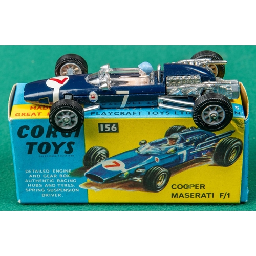 306 - 2 Corgi Toys. Cooper Maserati F/1 (156). In dark blue, RN7. Plus a  Ferrari Formula 1 Grand Prix Rac... 