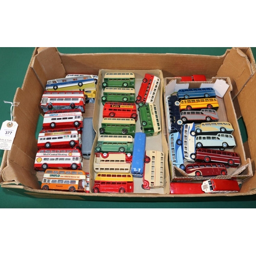 377 - 40 mainly Dinky toys busses and coaches in various conditions, some have been repainted, and re labe... 