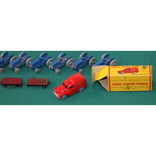 380 - 15 Dinky toys London buses in various conditions, some repainted and have damage together with an Ai... 