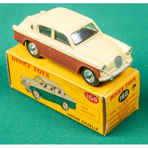 441 - Dinky Toys Singer Gazelle (168). In cream and dark brown with spun wheels. Boxed, complete with all ... 