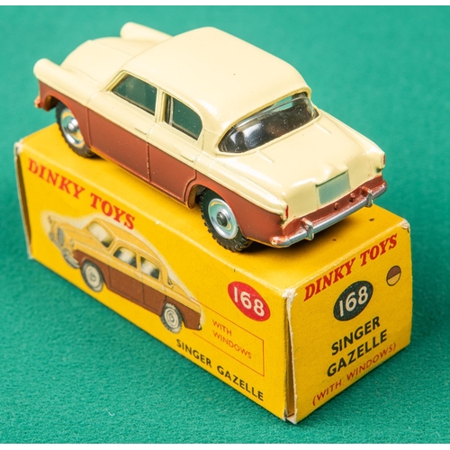 441 - Dinky Toys Singer Gazelle (168). In cream and dark brown with spun wheels. Boxed, complete with all ... 