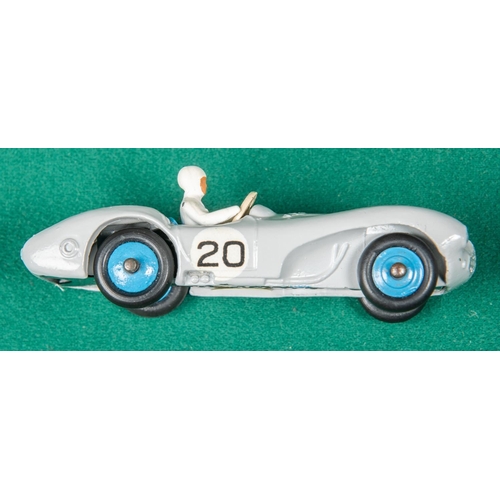 442 - Dinky Toys Aston Martin DB3 Sports (110). In light grey with blue interior and wheels, with driver, ... 