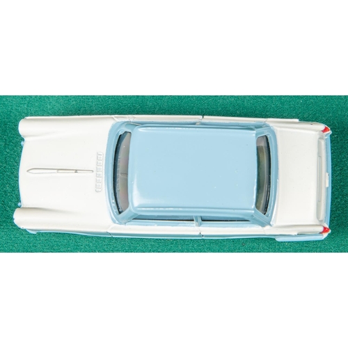 443 - Dinky Toys Triumph Herald (189). An example in light blue and white. Boxed. Vehicle VGC. 
A few smal... 