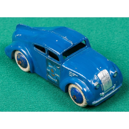 445 - A Dinky Toys Royal Air Mail Service van (34a). In mid blue with dark blue wheels and white tyres. GC... 