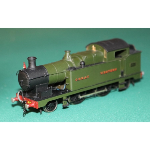 49 - A fine quality white metal/brass OO gauge 2-rail electric Great Western Class 36XX 2-4-2 tank Locomo... 