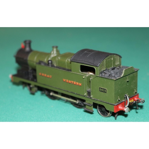 49 - A fine quality white metal/brass OO gauge 2-rail electric Great Western Class 36XX 2-4-2 tank Locomo... 