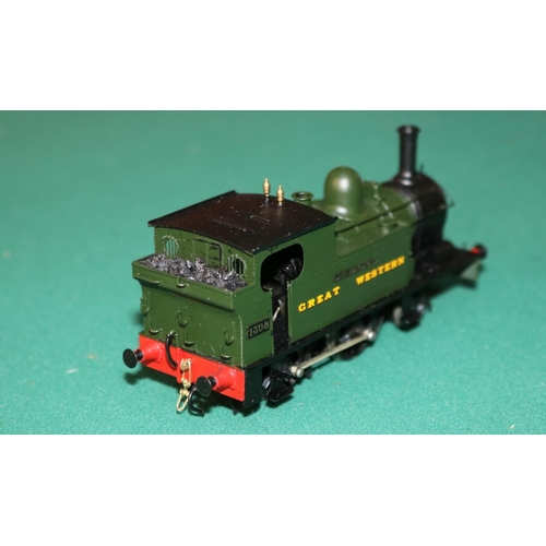 54 - A fine quality brass OO gauge 2-rail electric Great Western Andrew Barclay 2-4-0 tank Locomotive, 'L... 