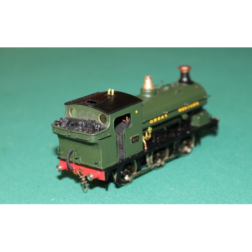 61 - A fine quality brass OO gauge 2-rail electric Great Western 0-6-0 saddle tank locomotive. RN 813. In... 