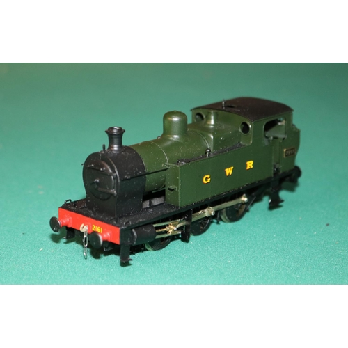 63 - A fine quality brass OO gauge 2-rail electric GWR 0utside cylinder 0-6-0 Tank locomotive. RN 2161. I... 