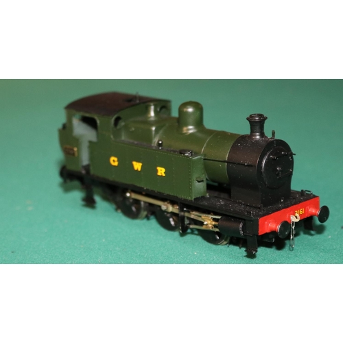 63 - A fine quality brass OO gauge 2-rail electric GWR 0utside cylinder 0-6-0 Tank locomotive. RN 2161. I... 