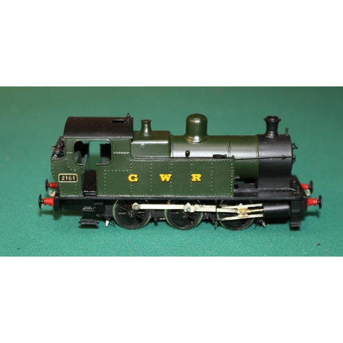 63 - A fine quality brass OO gauge 2-rail electric GWR 0utside cylinder 0-6-0 Tank locomotive. RN 2161. I... 