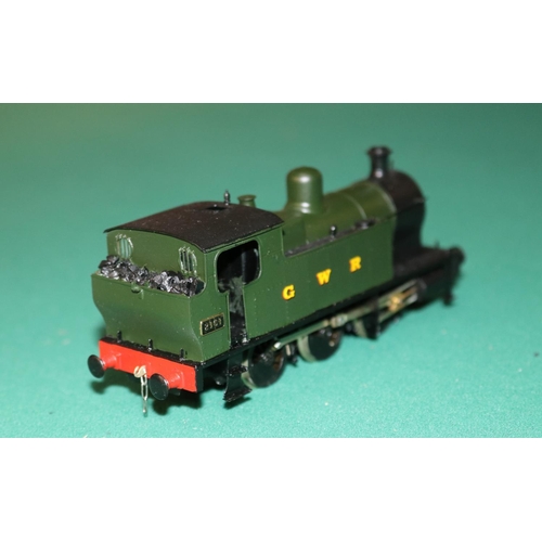 63 - A fine quality brass OO gauge 2-rail electric GWR 0utside cylinder 0-6-0 Tank locomotive. RN 2161. I... 