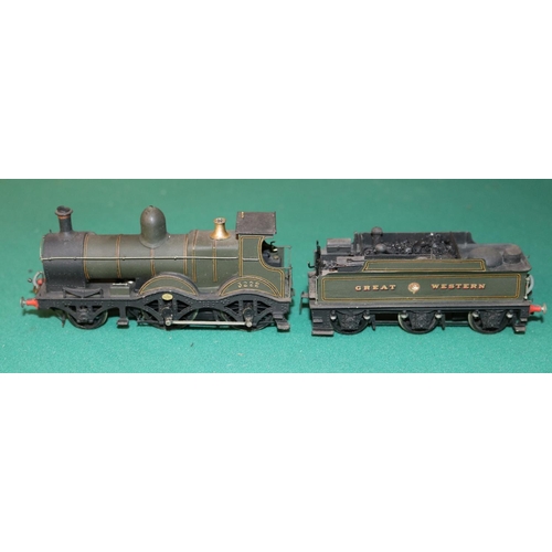 65 - A OO gauge 2 rail electric Great Western brass kit built Barnum Class 2-4-0 tender locomotive. RN 32... 