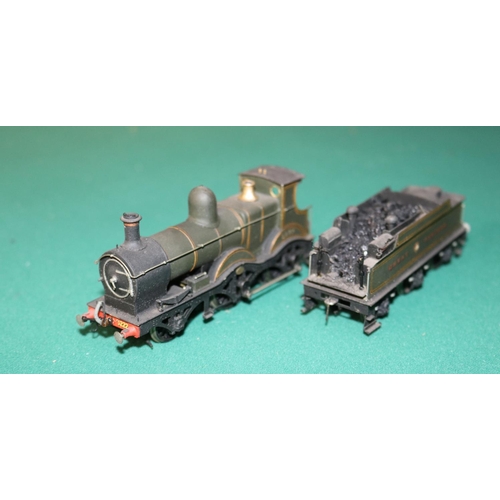 65 - A OO gauge 2 rail electric Great Western brass kit built Barnum Class 2-4-0 tender locomotive. RN 32... 