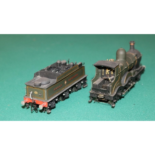 65 - A OO gauge 2 rail electric Great Western brass kit built Barnum Class 2-4-0 tender locomotive. RN 32... 