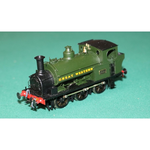 67 - A OO gauge 2-rail electric brass kit built GWR 0-6-0 saddle tank locomotive, RN 1331. A Fox Walker &... 