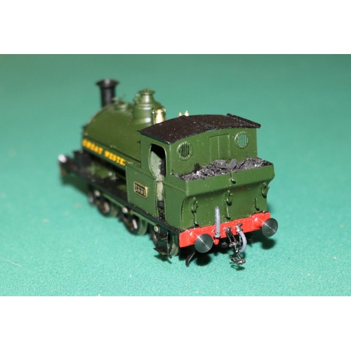 67 - A OO gauge 2-rail electric brass kit built GWR 0-6-0 saddle tank locomotive, RN 1331. A Fox Walker &... 