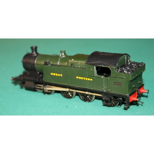 68 - A OO gauge 2-rail electric brass kit built GWR 2-8-0 tank locomotive, RN 4215. A Churchward design i... 