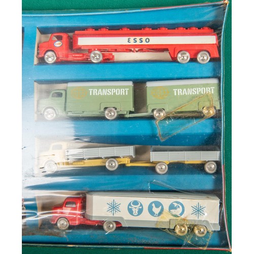 245 - A scarce Lego HO scale  No.699  8 piece Transport set, dating from the 1960s, containing Mercedes tr... 