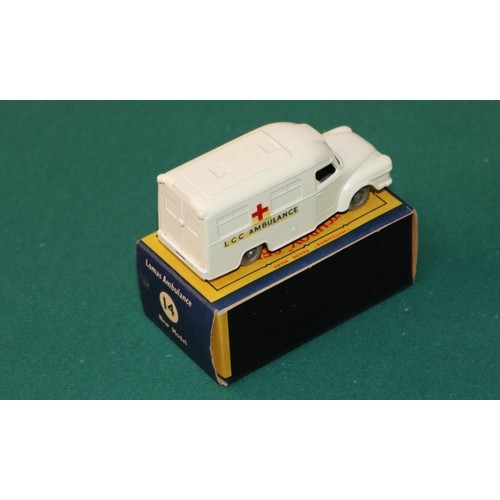 278 - A Scarce Matchbox Series No.14 Bedford Lomas Ambulance. An example with off-white body, with locatin... 