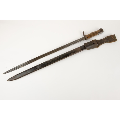 131 - A German Seitengewehr Model 1898 bayonet, slender blade 20¼